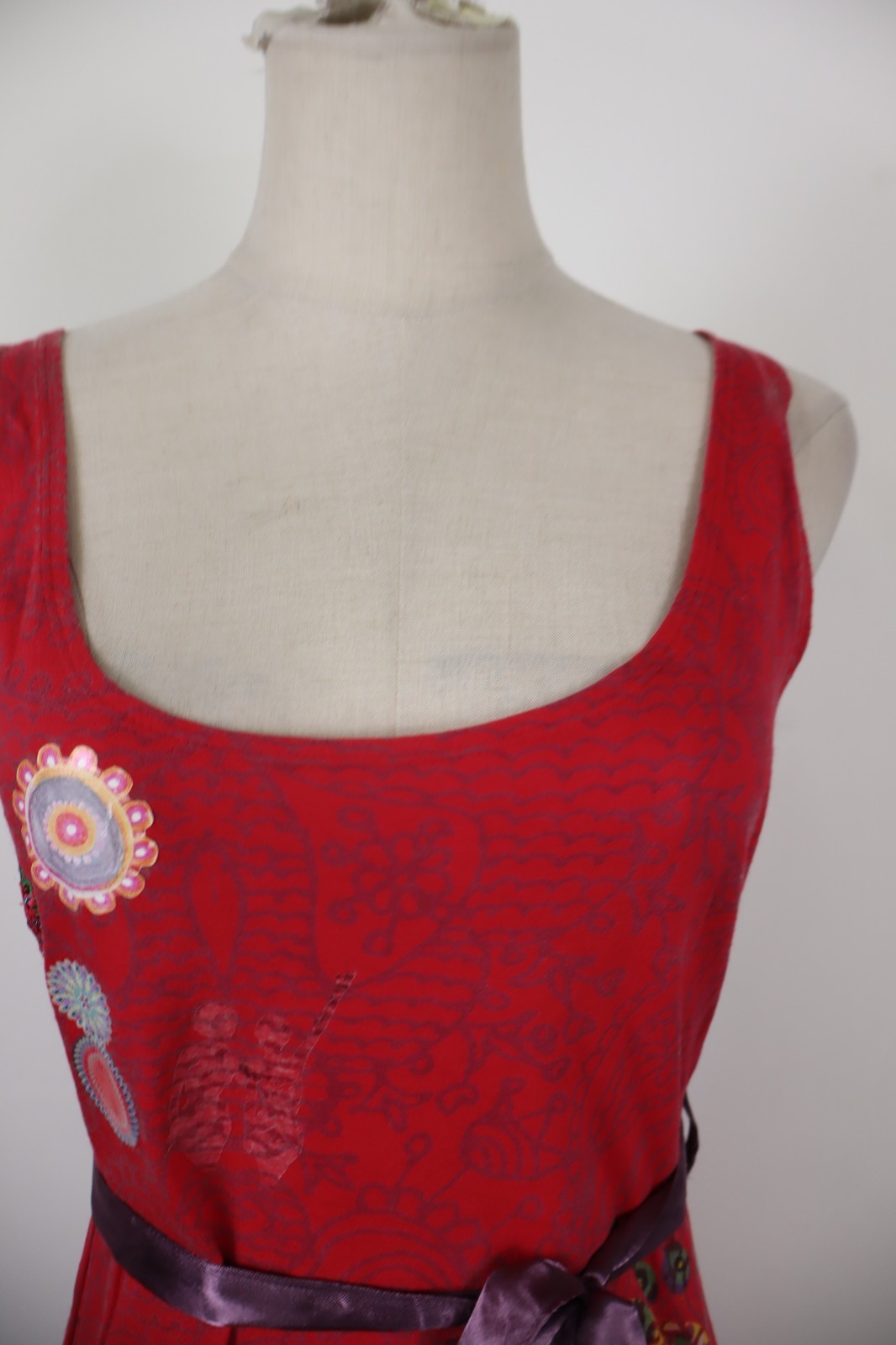 DESIGUAL VESTITO DONNA TG. L WOMAN CASUAL VINTAGE DRESS COTONE