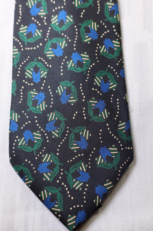 TRUSSARDI 100% SETA SILK TIE CRAVATTA NECKTIE ITALY VINTAGE CLASSIC