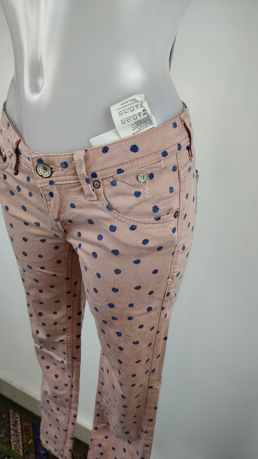 HILFIGER DENIM PANTALONE CASUAL DONNA TG 27 / 32 WOMAN VINTAGE PANTS COTONE