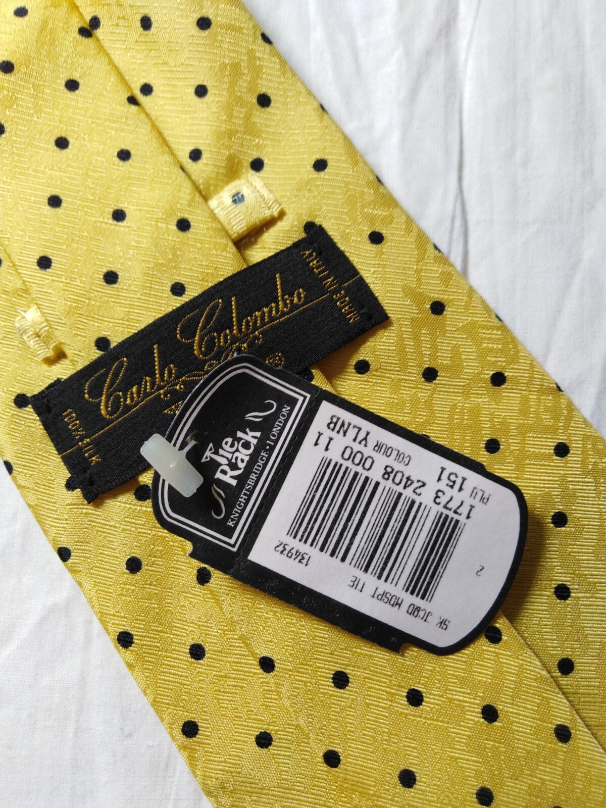 CARLO COLOMBO TIE RACK 100% SILK TIE SETA CRAVATTA NECKTIE MADE IN ITALY