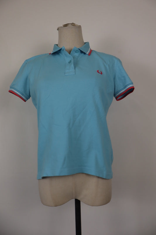 FRED PERRY POLO MAGLIA DONNA COTONE TG. L WOMAN COTTON SHIRT CASUAL VINTAGE