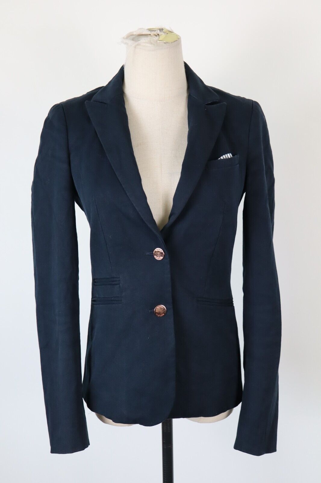 TOMMY HILFIGER BLAZER GIACCA DONNA Tg 2 WOMAN CASUAL VINTAGE JACKET COTONE