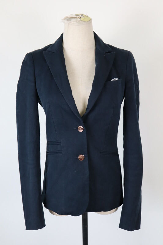 TOMMY HILFIGER BLAZER GIACCA DONNA Tg 2 WOMAN CASUAL VINTAGE JACKET COTONE
