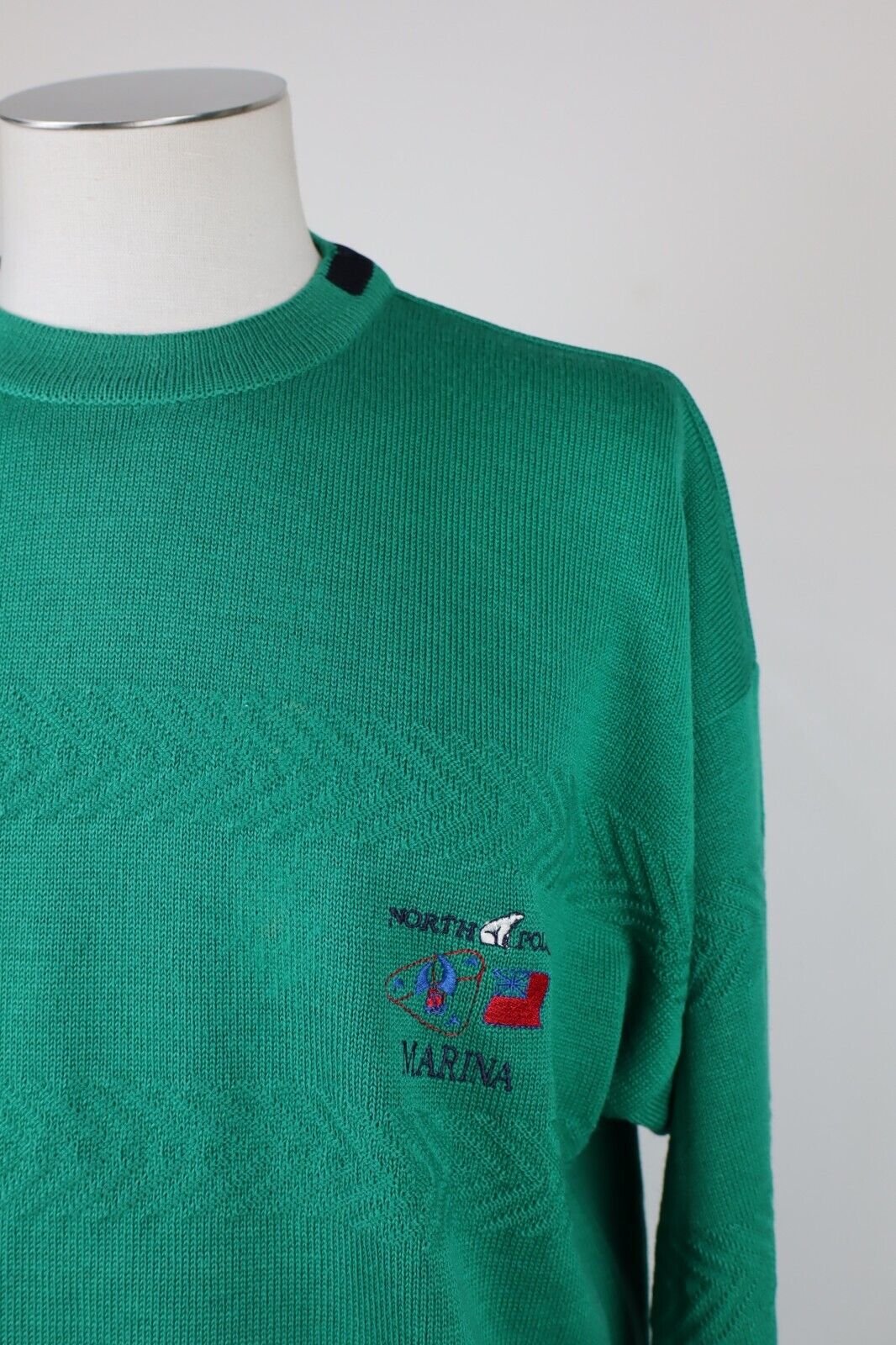 NORTH POLE MAGLIONE LANA VINTAGE UOMO Tg. L MAN SWEATER CASUAL