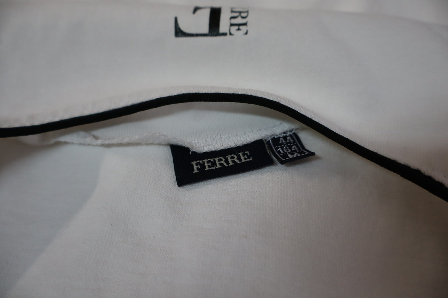 FERRE MAGLIA SMANICATA ZIP DONNA TG. M WOMAN CASUAL VINTAGE T-SHIRT TOP COTONE