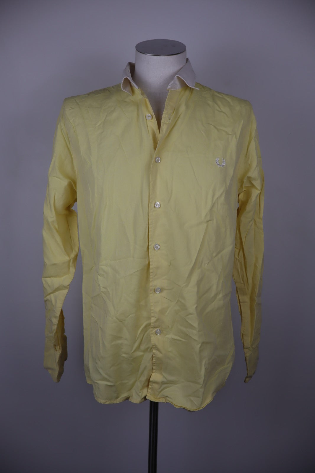 FRED PERRY CAMICIA UOMO TG 2XL SLIM MAN CASUAL VINTAGE SHIRT COTONE COTTON LOGO