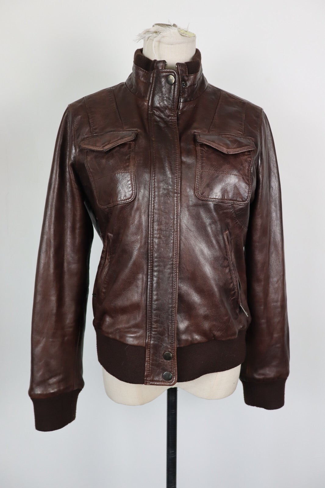 CONBIPEL GIUBBINO GIACCA PELLE DONNA 44 LEATHER WOMAN JACKET CASUAL VINTAGE