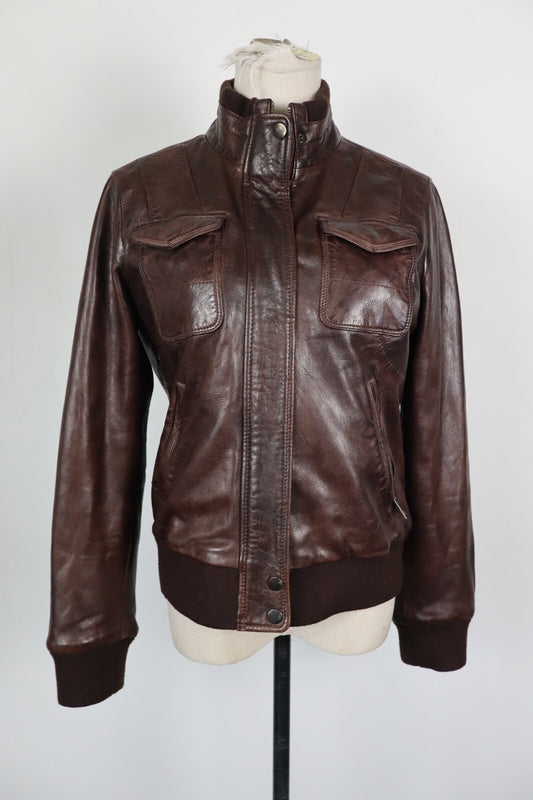 CONBIPEL GIUBBINO GIACCA PELLE DONNA 44 LEATHER WOMAN JACKET CASUAL VINTAGE