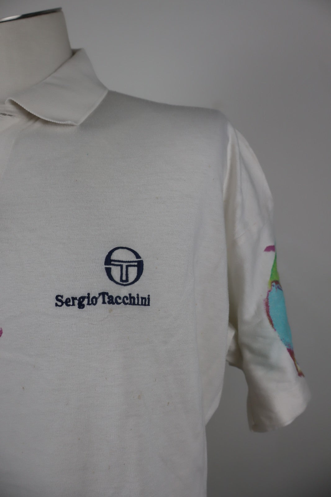 SERGIO TACCHINI MAGLIA POLO TENNIS UOMO TG VII 7 MAN T-SHIRT CASUAL VINTAGE LOGO