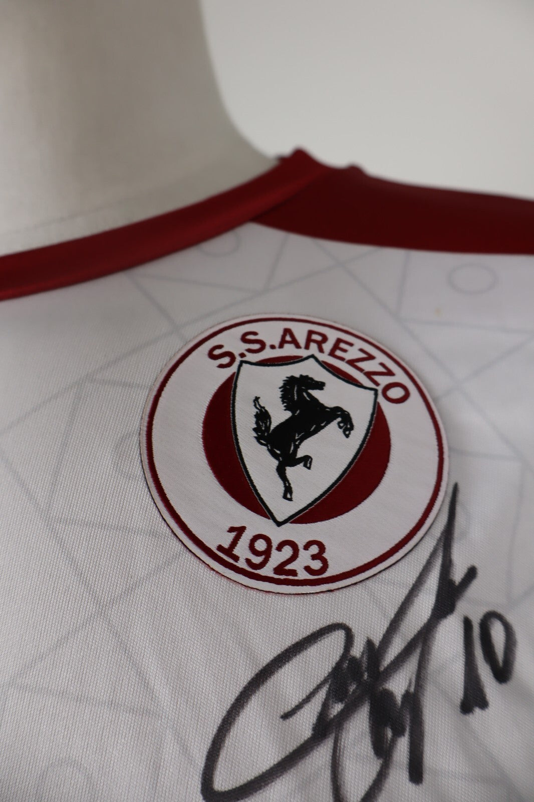 KAPPA SS AREZZO MAGLIA CALCIO UOMO Tg L SOCCER TRIKOT JERSEY SPORT AUTOGRAFATA