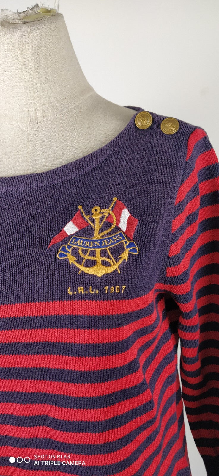 RALPH LAUREN MAGLIONE DONNA Tg. M WOMAN CASUAL SWEATER COTONE COTTON VINTAGE