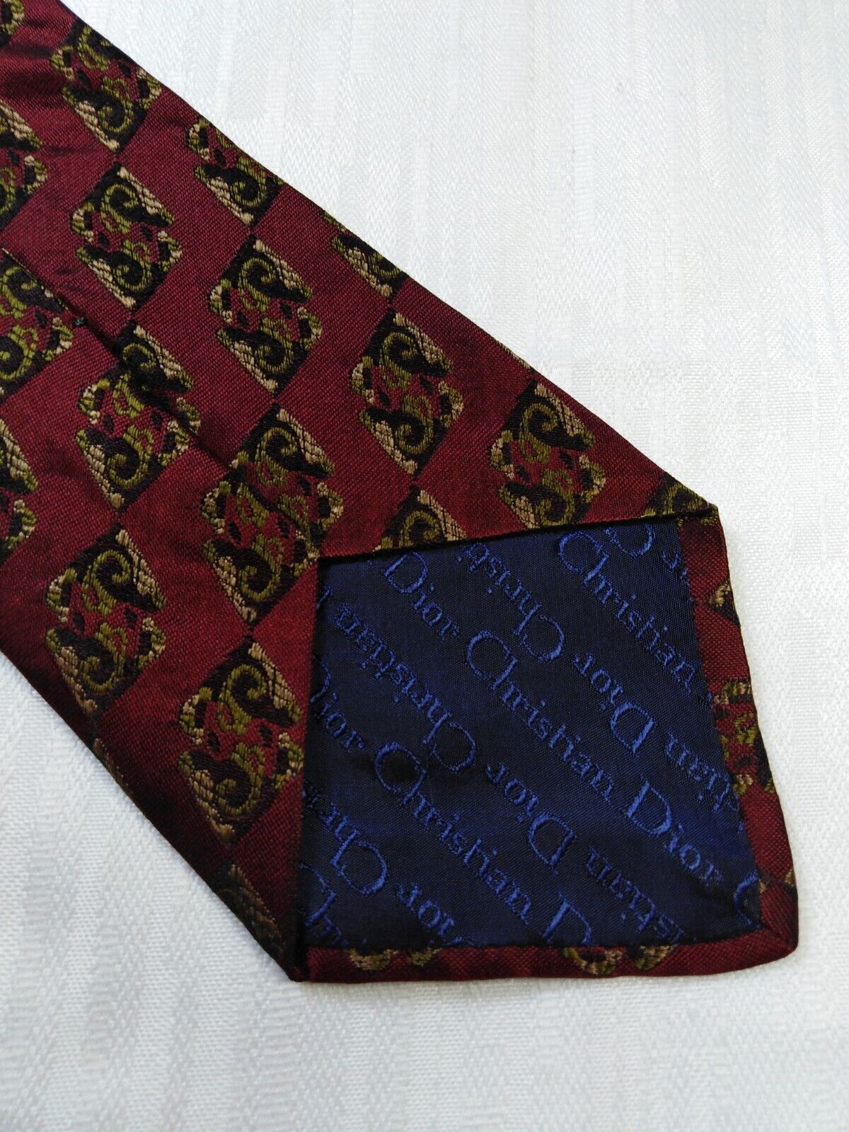 CHRISTIAN DIOR 100% SETA SILK TIE CRAVATTA NECKTIE ITALY VINTAGE CLASSIC