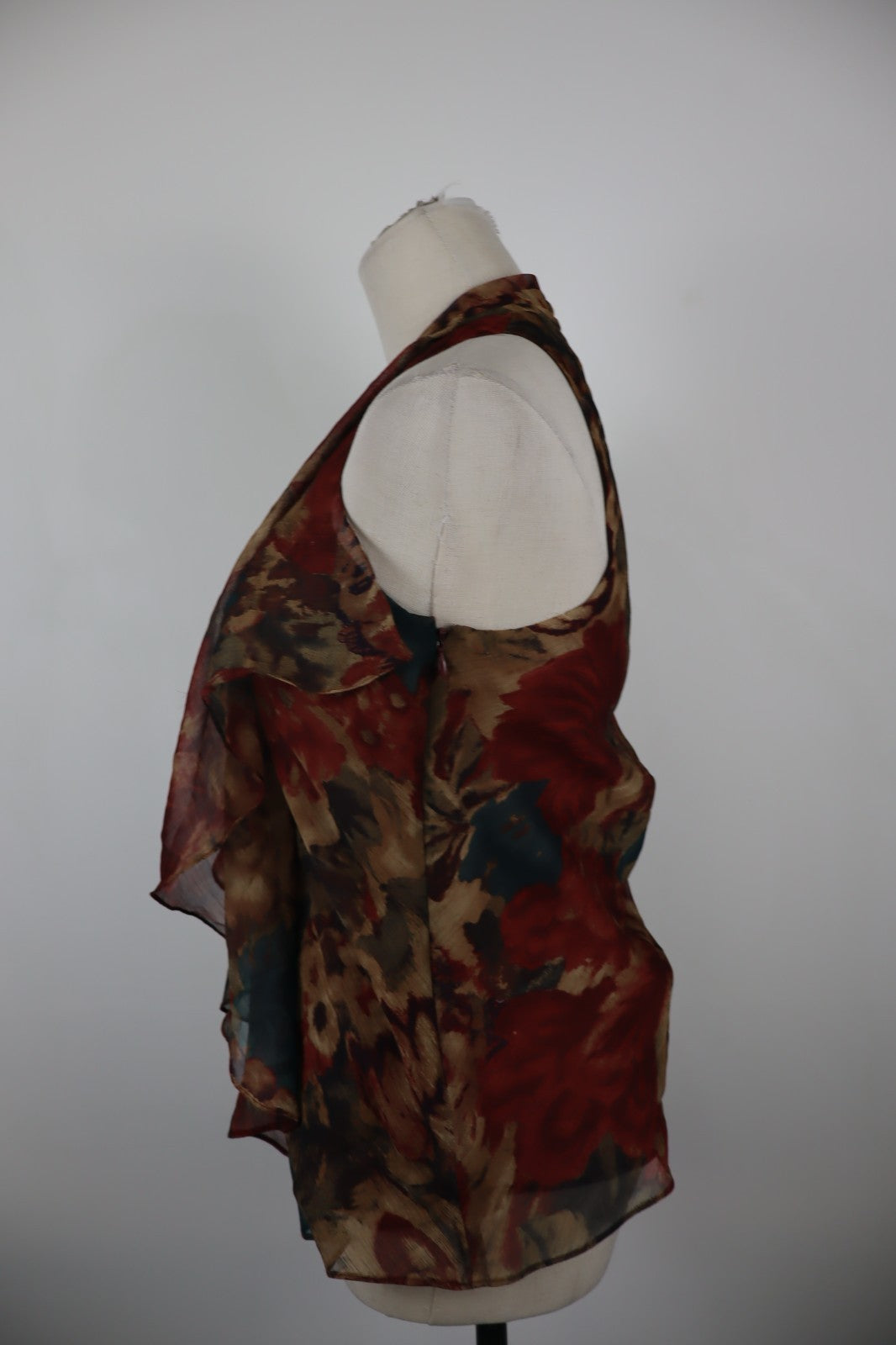 RALPH LAUREN MAGLIA SMANICATA DONNA TG. 2 WOMAN CASUAL T-SHIRT VINTAGE FLOREALE