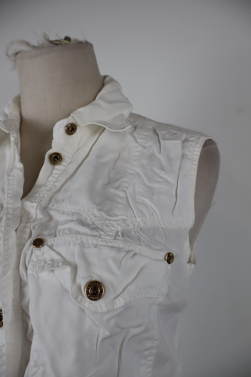 TRUSSARDI JEANS CAMICIA SMANICATA DONNA TG. M WOMAN SHIRT CASUAL VINTAGE COTONE