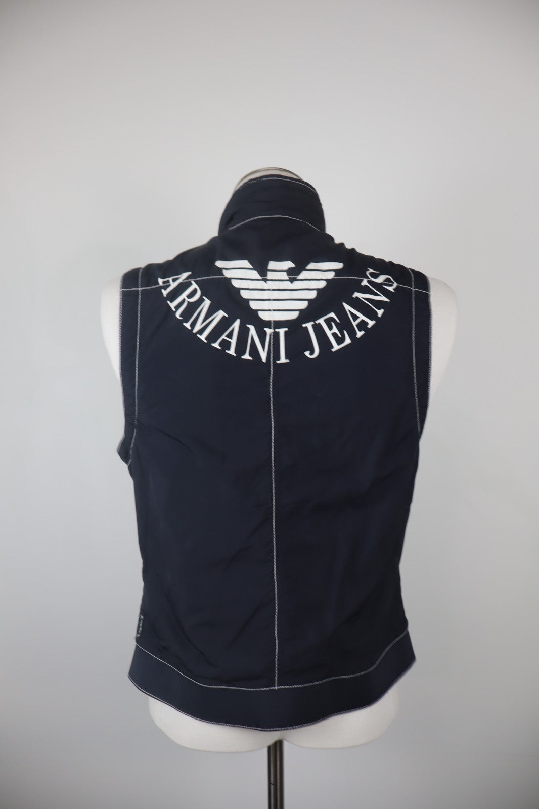 ARMANI JEANS GIUBBINO SMANICATO GILET UOMO TG 46 MAN CASUAL VINTAGE JACKET