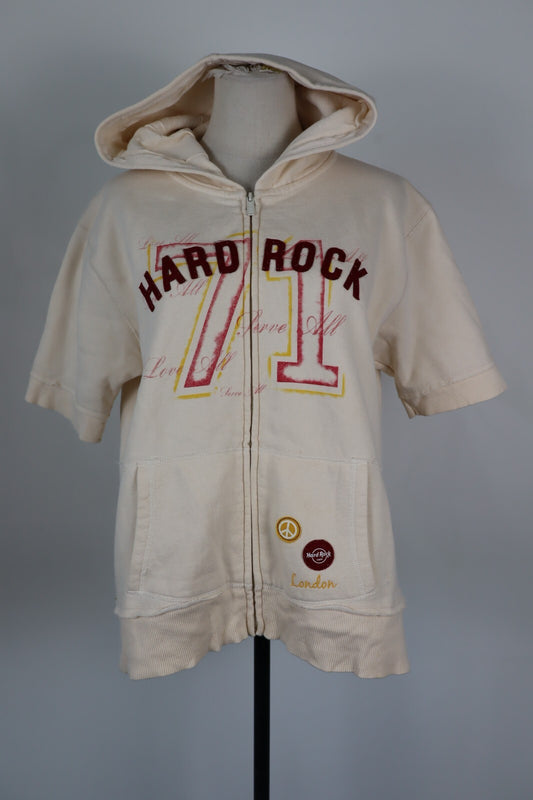 HARD ROCK CAFE FELPA CON CAPPUCCIO DONNA Tg L WOMAN CASUAL VINTAGE SWEATSHIRT