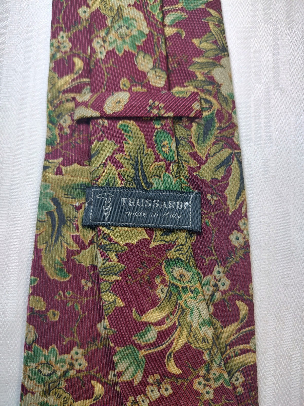 TRUSSARDI 100% SILK TIE SETA CRAVATTA NECKTIE MADE IN ITALY CLASSIC
