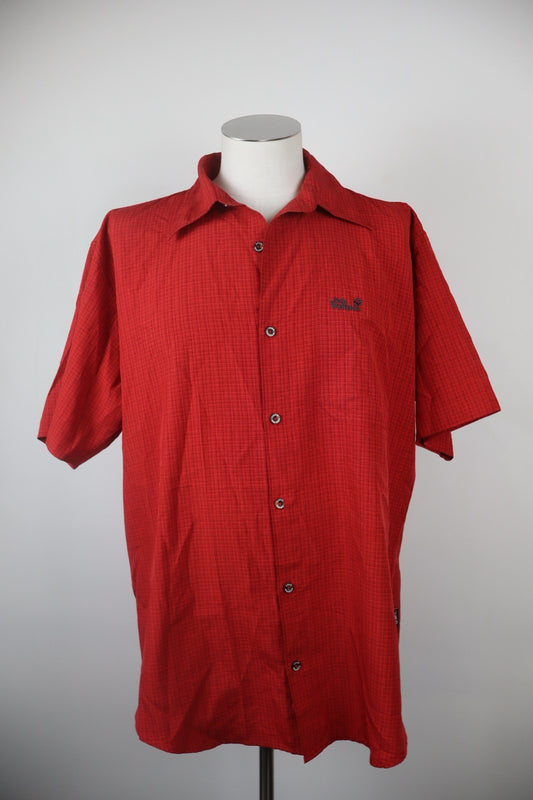 JACK WOLFSKIN CAMICIA UOMO MANICA CORTA TG 54 56 MAN SHIRT CASUAL VINTAGE LOGO