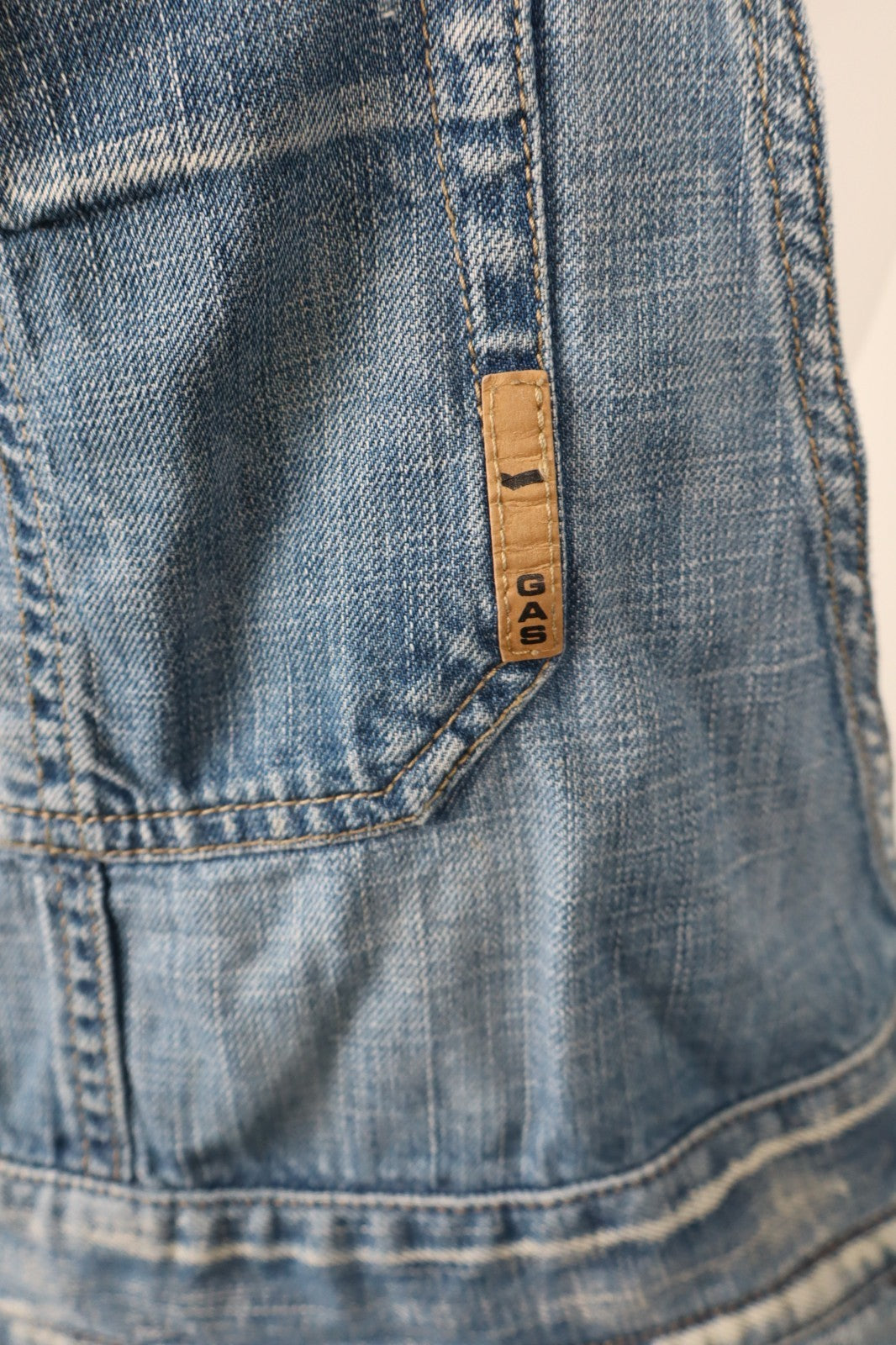 GAS JEANS COMPLETO DONNA PANTALONE TG 27 SALOPETTE ONE PIECE VINTAGE DENIM