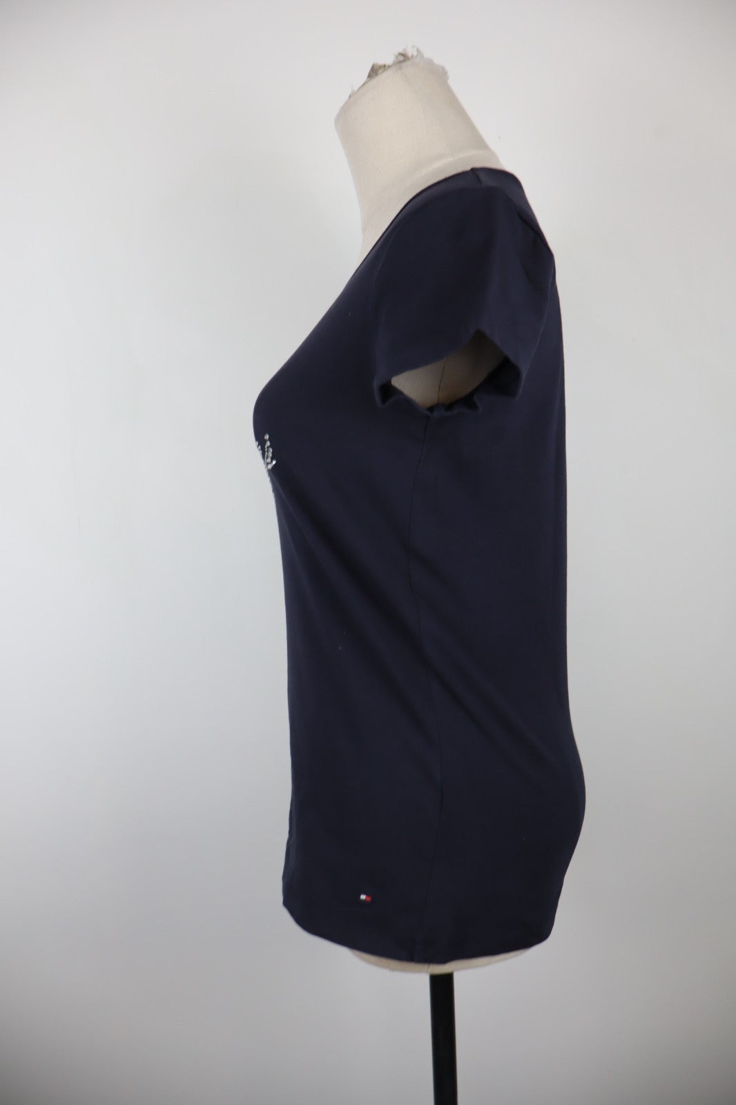 TOMMY HILFIGER MAGLIA COTONE DONNA TG. M WOMAN CASUAL VINTAGE T-SHIRT STRASS