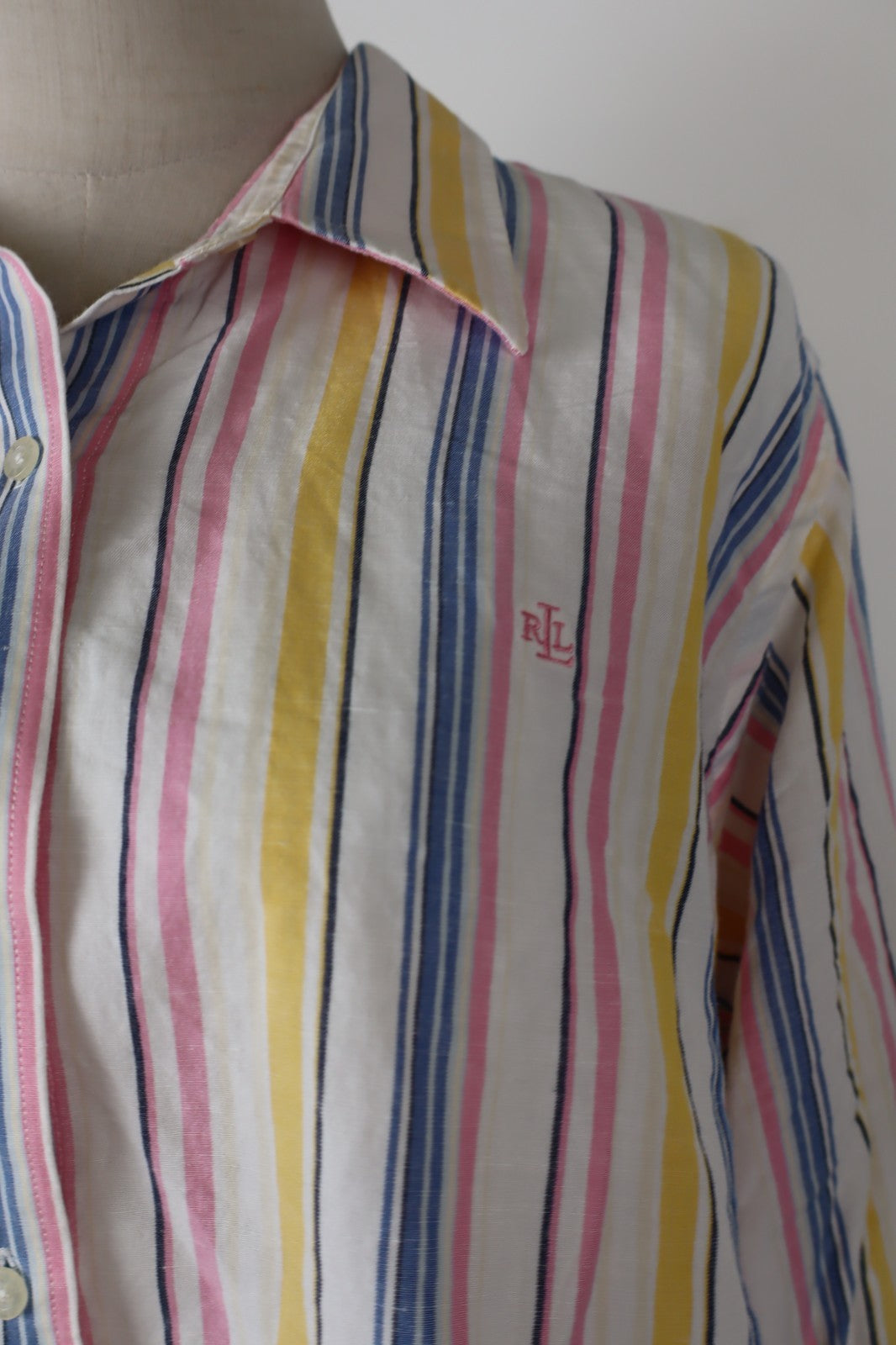 RALPH LAUREN CAMICIA DONNA TG. XL WOMAN SHIRT CASUAL VINTAGE  BLUSA LINO COTONE