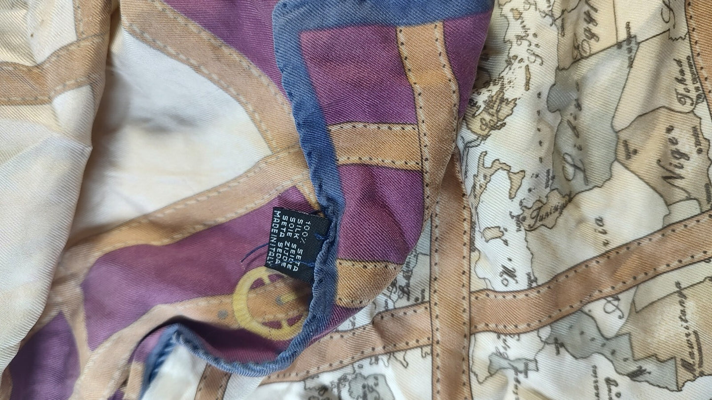 ALVIERO MARTINI FOULARD 100% SILK SETA SCARVES SCARF SQUARE MADE IN ITALY