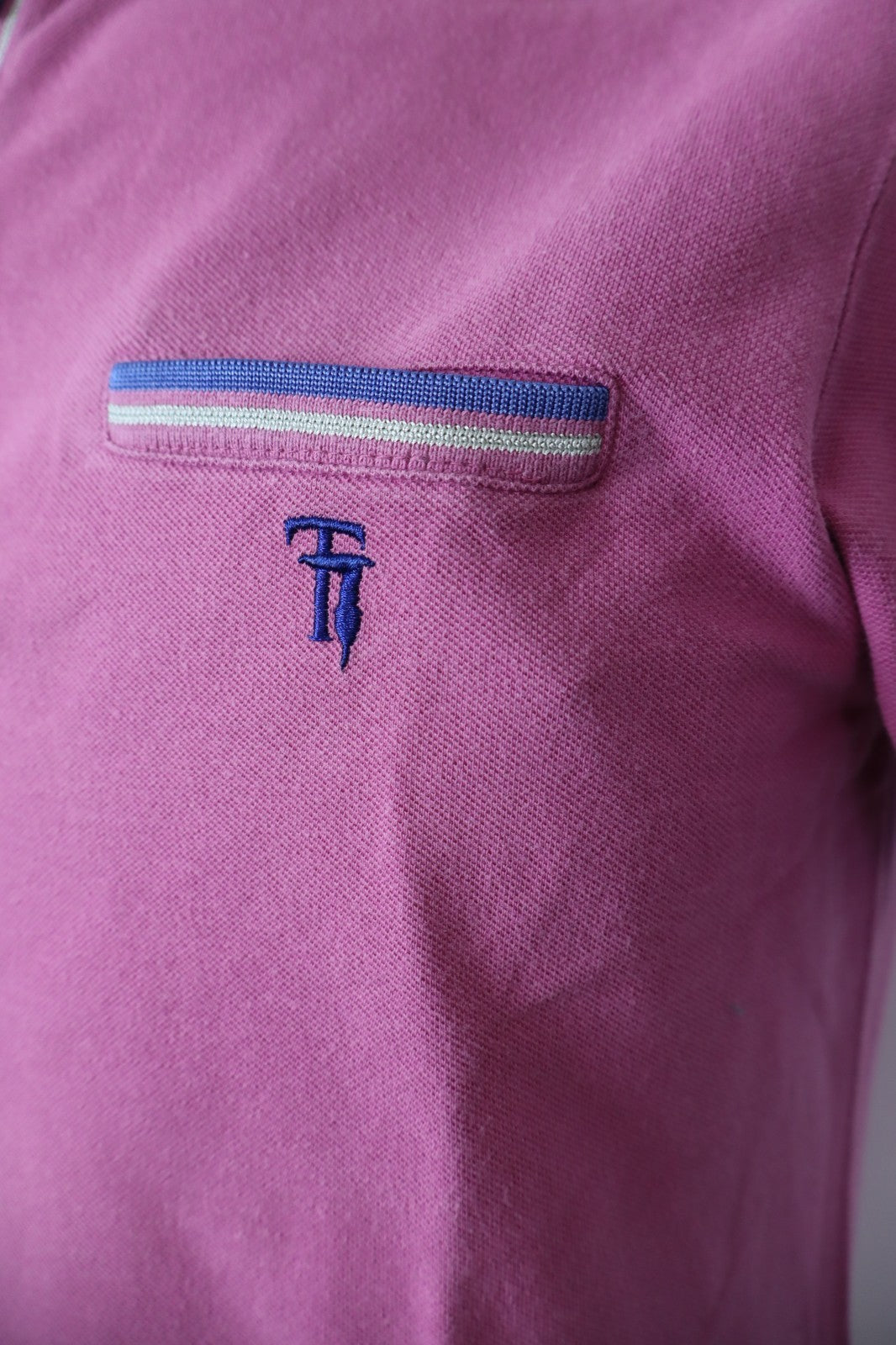 TRUSSARDI TRU POLO MAGLIA UOMO TG. M MAN T-SHIRT CASUAL VINTAGE COTONE CERNIERA