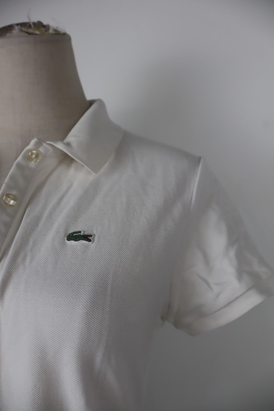LACOSTE POLO MAGLIA T-SHIRT DONNA COTONE TG 40 WOMAN CASUAL VINTAGE LOGO COTTON