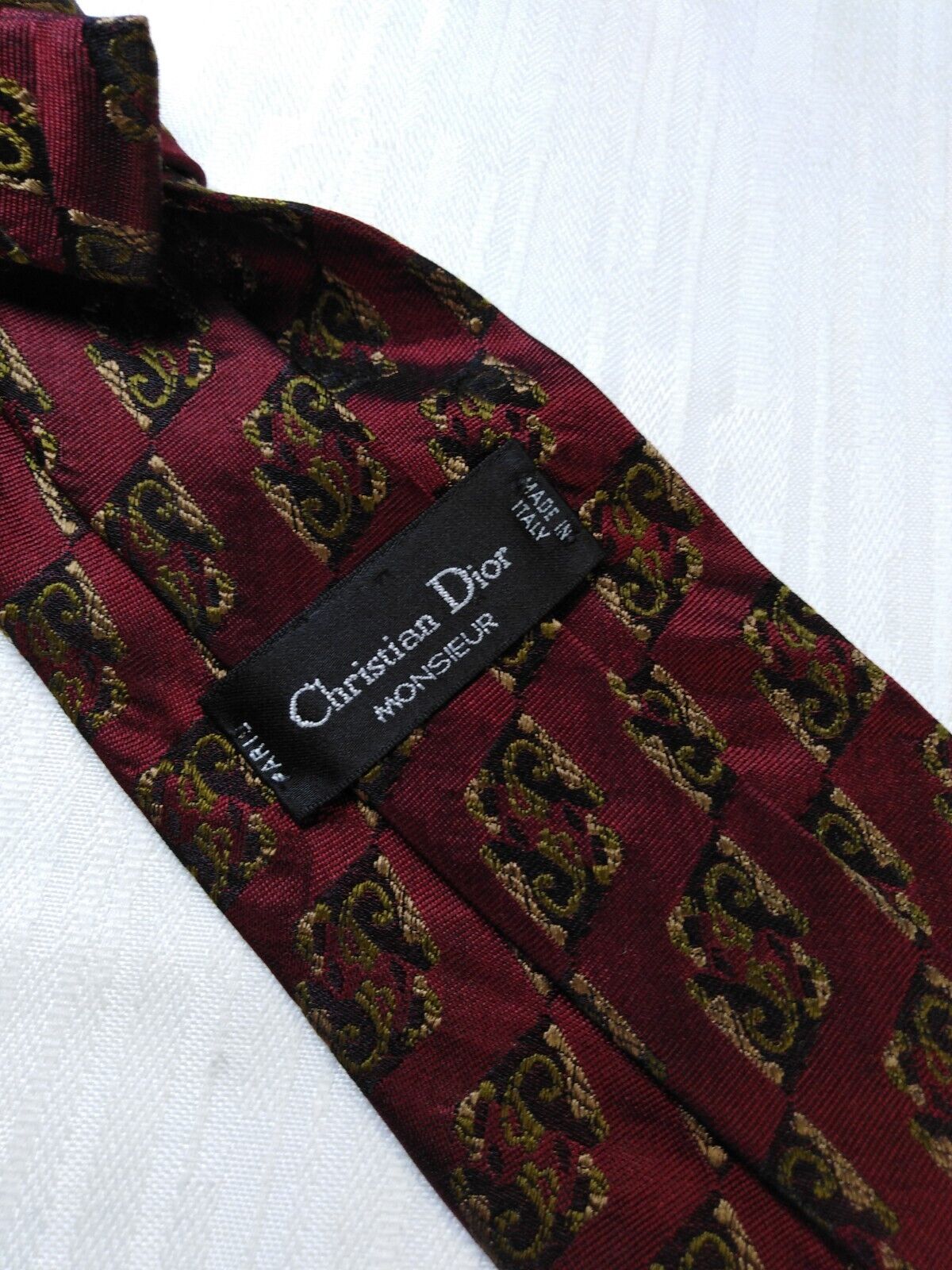 CHRISTIAN DIOR 100% SETA SILK TIE CRAVATTA NECKTIE ITALY VINTAGE CLASSIC