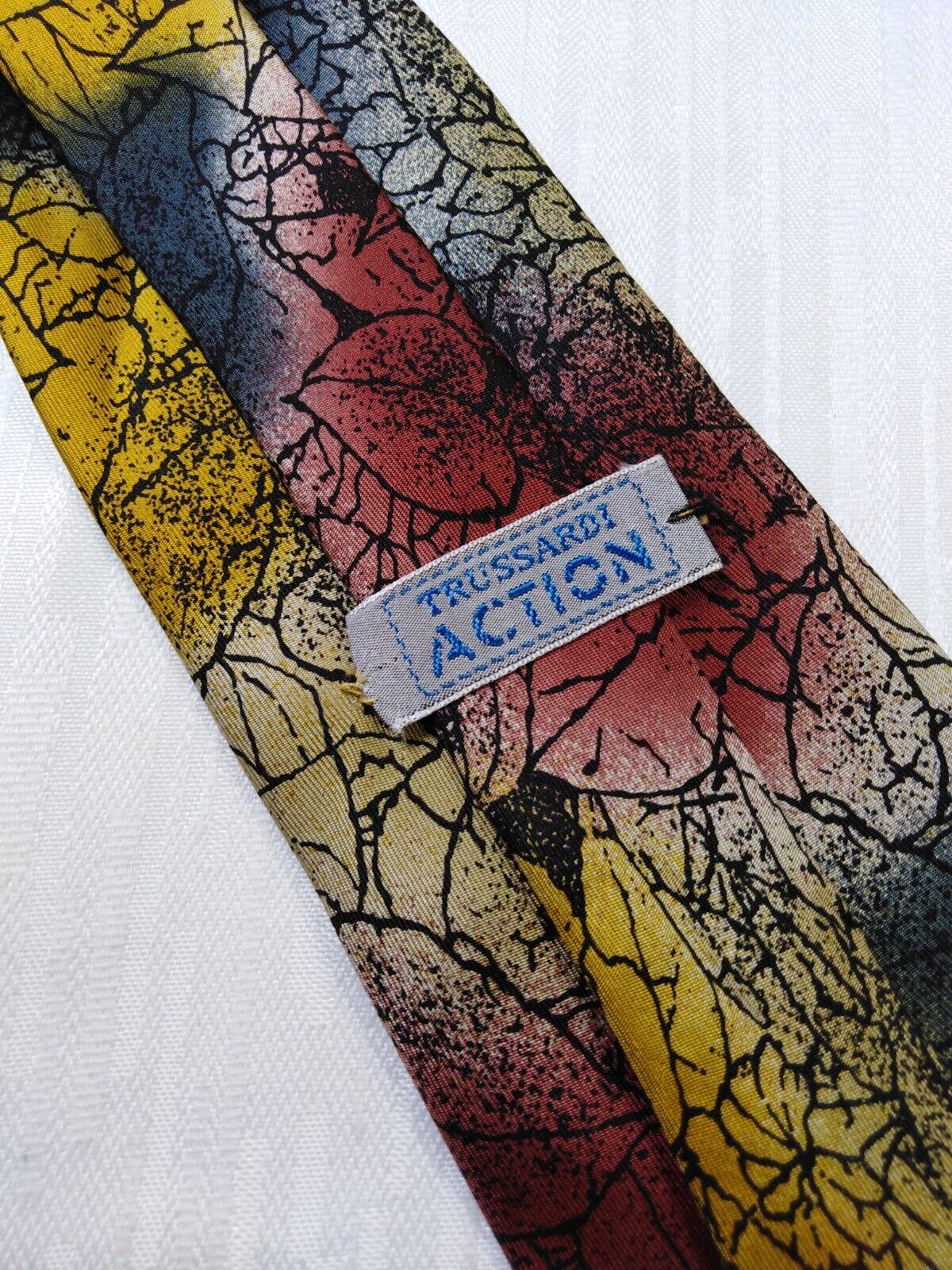 TRUSSARDI 100% SETA SILK TIE CRAVATTA NECKTIE ITALY VINTAGE CLASSIC