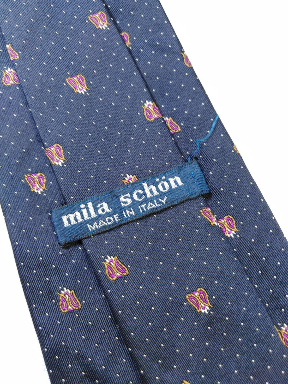 MILA SCHON 100% SILK TIE SETA CRAVATTA NECKTIE ITALY VINTAGE CLASSIC