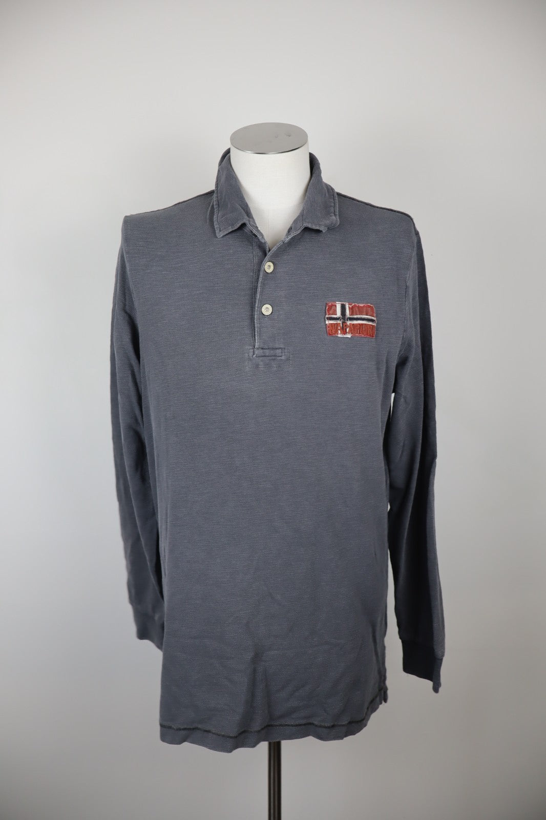 NAPAPIJRI MAGLIA POLO UOMO XL MAN T-SHIRT CASUAL VINTAGE COTONE MANICA LUNGA