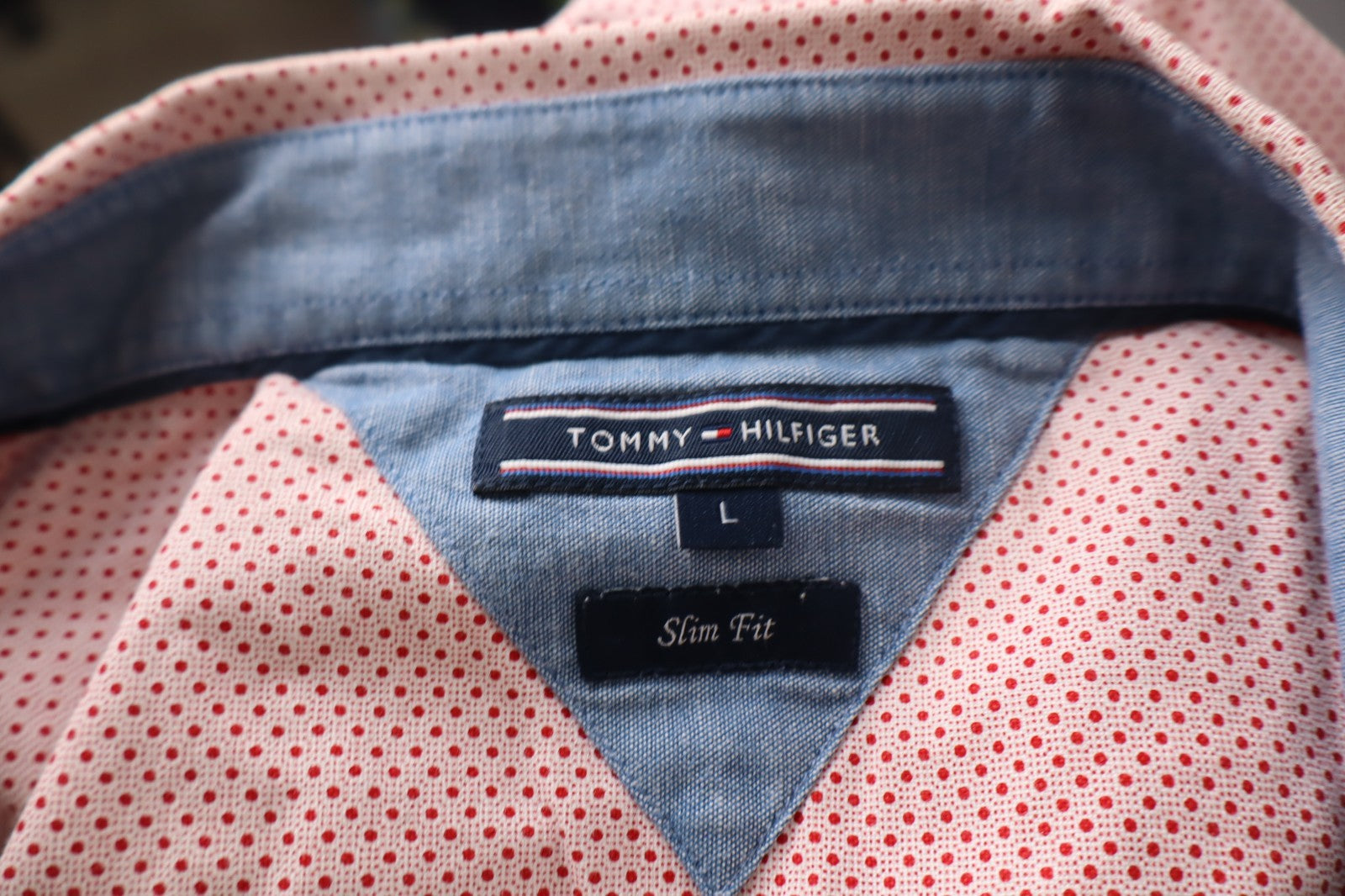 TOMMY HILFIGER CAMICIA UOMO COTONE TG. L SLIM MAN CASUAL VINTAGE SHIRT COTTON
