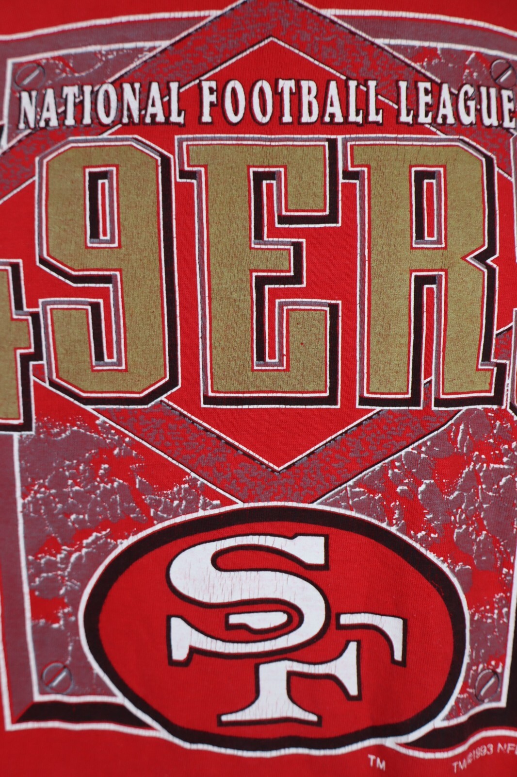 LOGO 7 NFL FOOTBALL 49ERS SF MAGLIA UOMO TG. L MAN T-SHIRT CASUAL VINTAGE COTONE