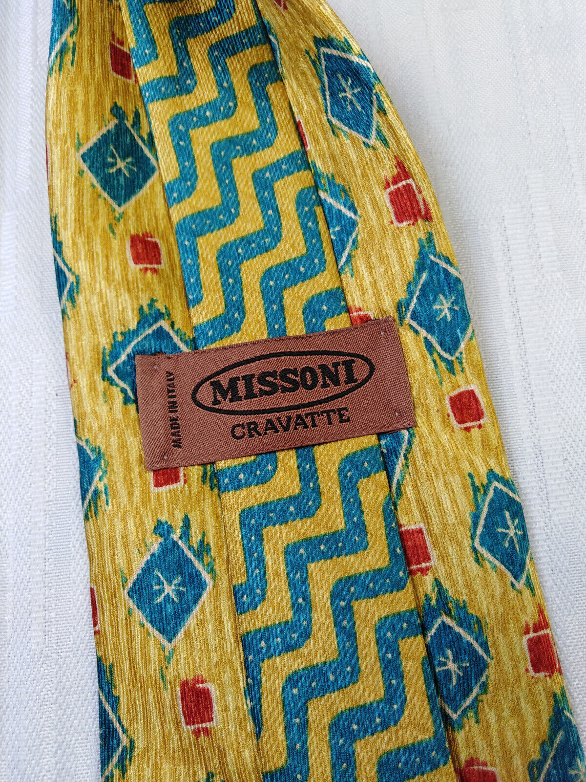 MISSONI 100%  SILK TIE SETA CRAVATTA NECKTIE MADE IN ITALY SELF TIPPED
