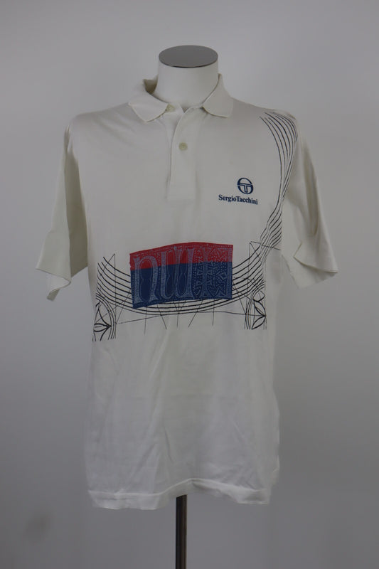 SERGIO TACCHINI MAGLIA POLO TENNIS UOMO TG. VI MAN POLO SHIRT CASUAL VINTAGE