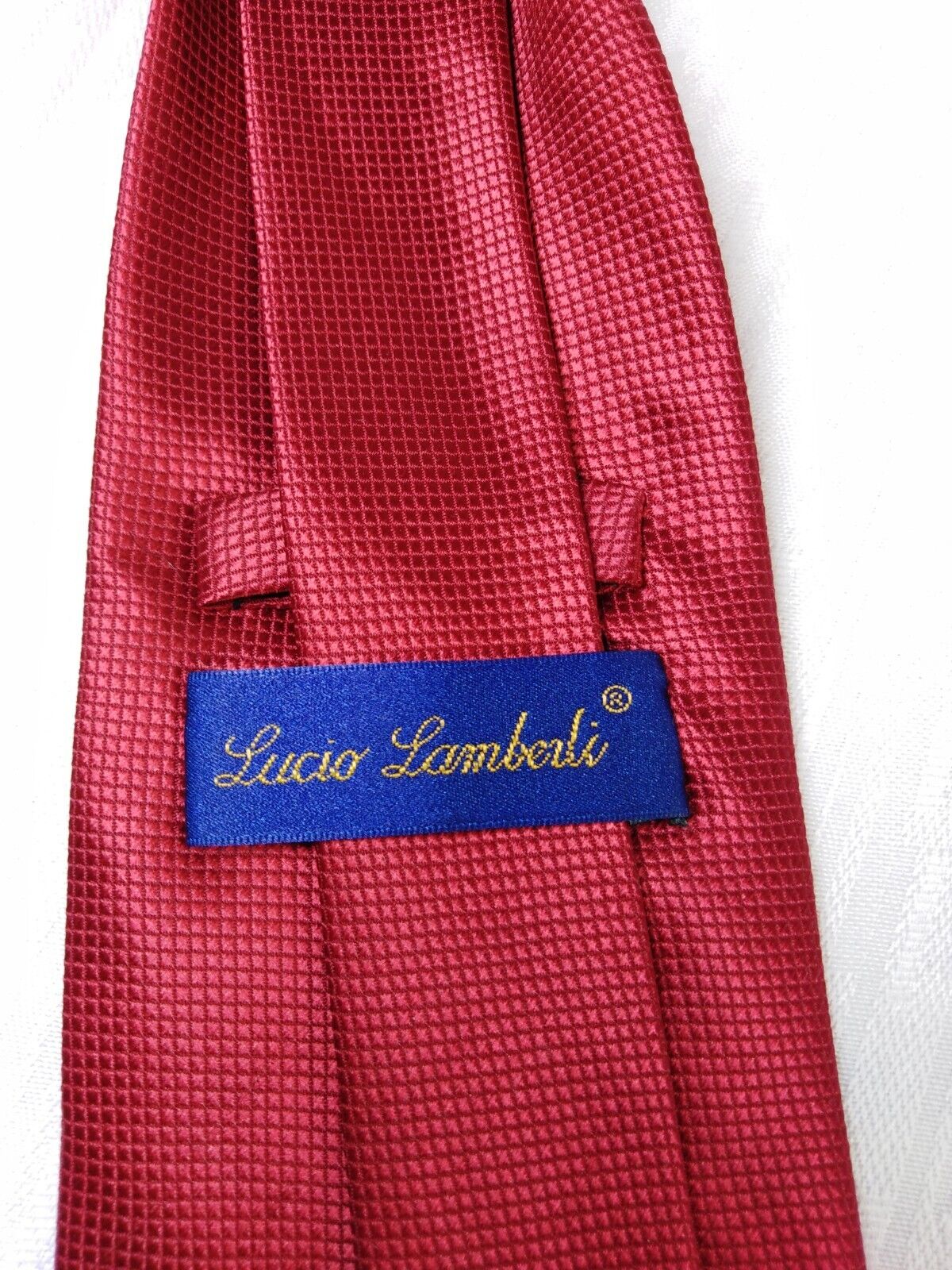 LUCIO LAMBERTI 100% SILK TIE SETA CRAVATTA NECKTIE MADE IN ITALY SELF TIPPED