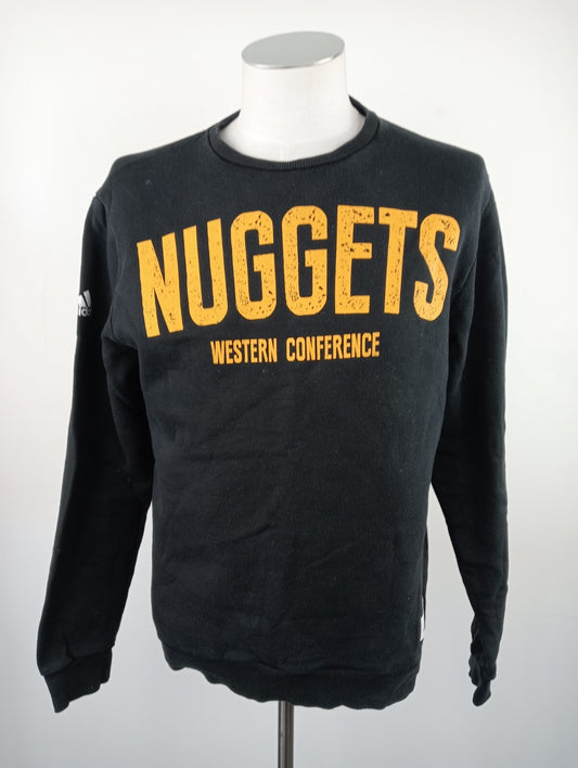 ADIDAS NBA NUGGETS DENVER FELPA BASKET UOMO Tg L MAN SPORT SWEATSHIRT COTONE