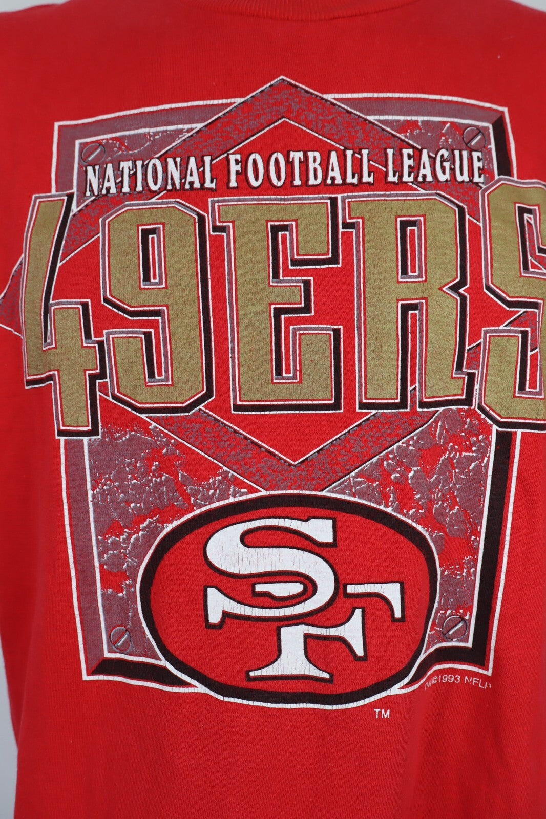 LOGO 7 NFL FOOTBALL 49ERS SF MAGLIA UOMO TG. L MAN T-SHIRT CASUAL VINTAGE COTONE