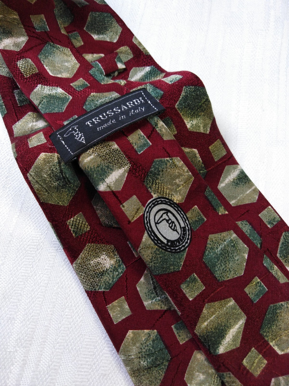 TRUSSARDI 100% SETA SILK TIE CRAVATTA NECKTIE ITALY VINTAGE CLASSIC