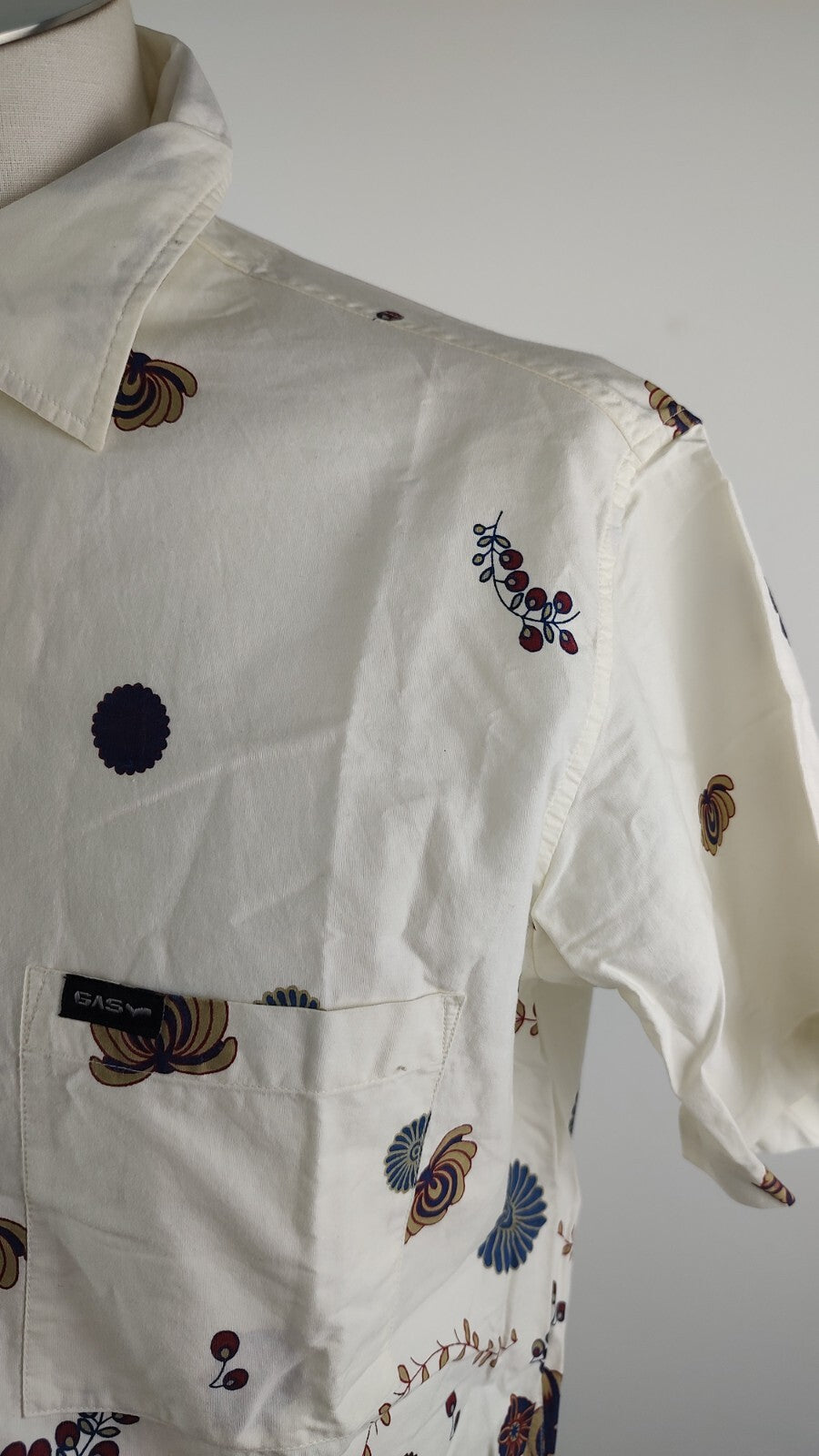 GAS CAMICIA UOMO TG. M MAN CASUAL VINTAGE SHIRT COTONE