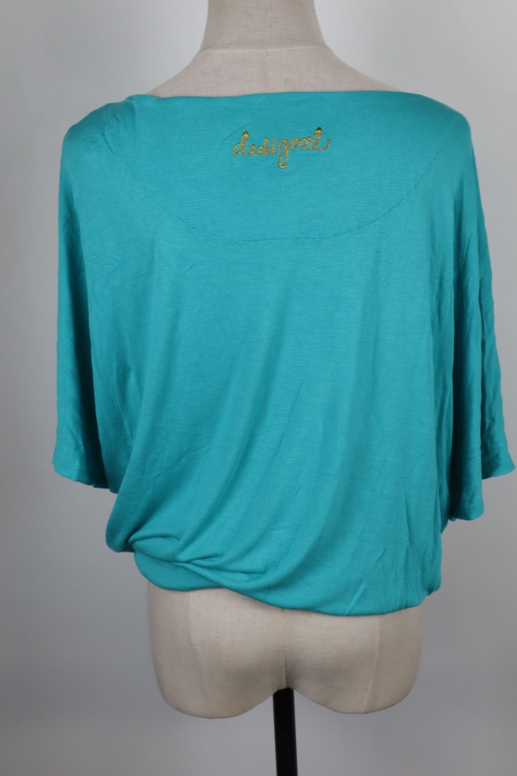 DESIGUAL MAGLIA DONNA TG. M WOMAN CASUAL VINTAGE T-SHIRT BLUSA PERLINE