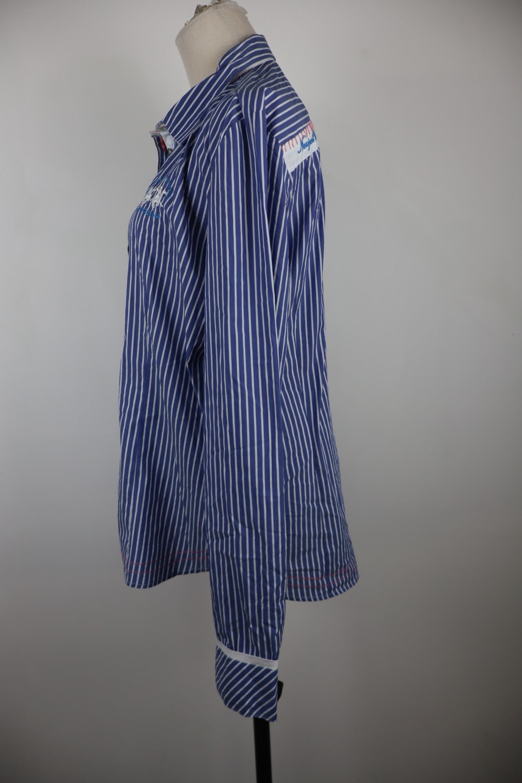 LA MARTINA CAMICIA BLUSA DONNA TG. 6 WOMAN SHIRT CASUAL VINTAGE BIG LOGO RIGHE