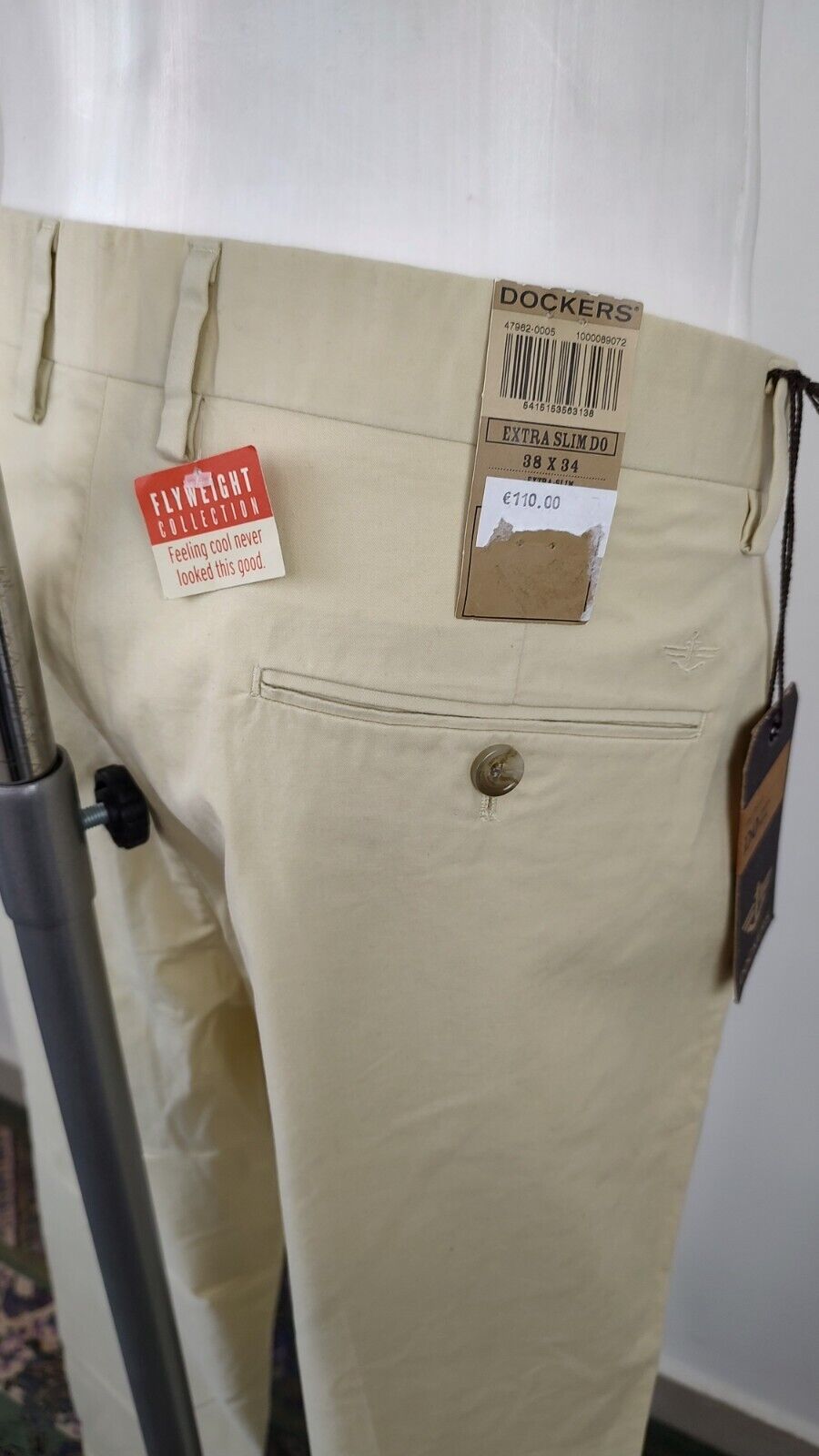 DOCKERS PANTALONE CASUAL UOMO TG 38 MAN VINTAGE PANTS COTONE CON TAG