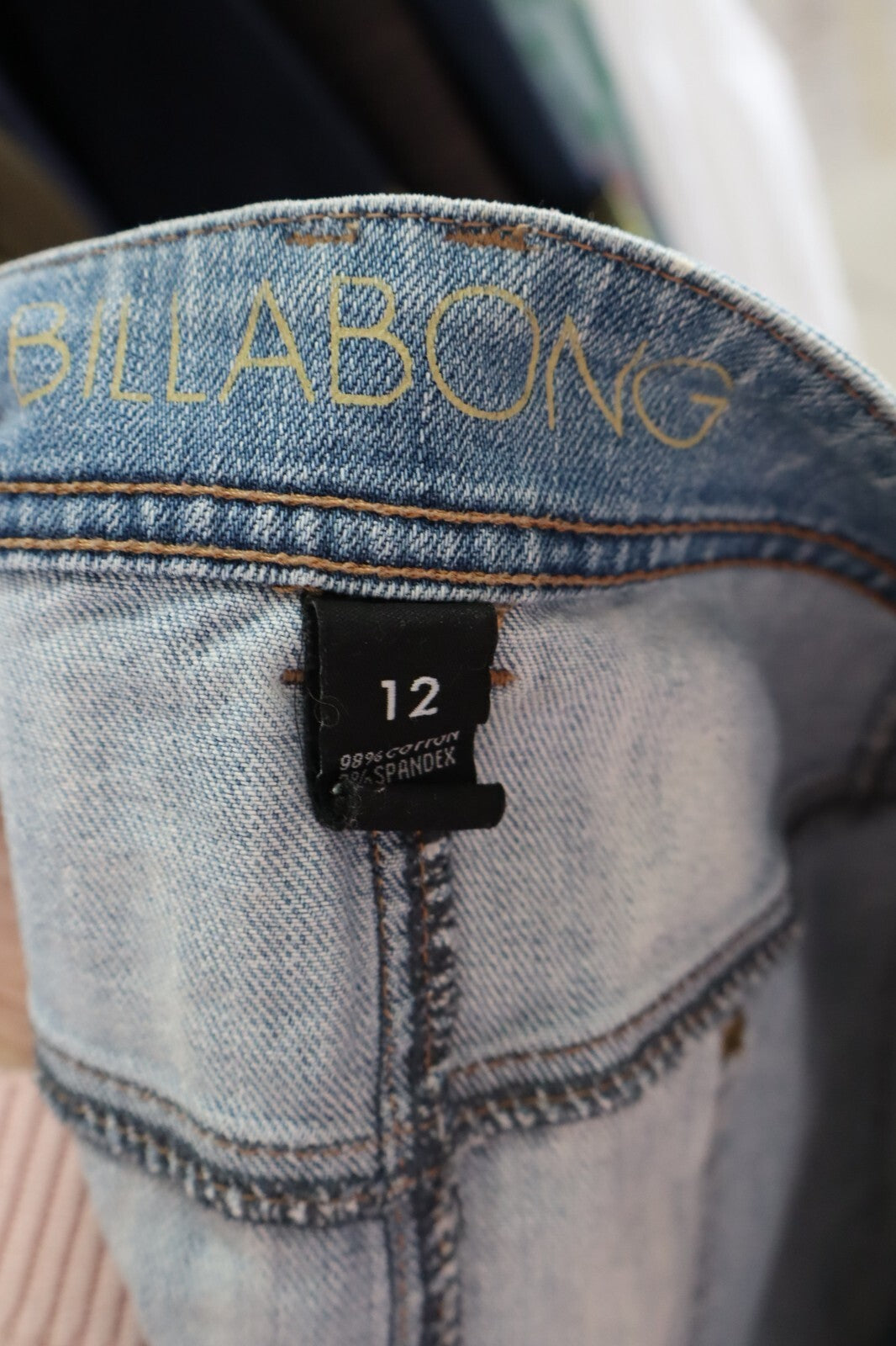 BILLABONG GONNA DONNA TG. 12 WOMAN VINTAGE SKIRT CASUAL COTONE DENIM