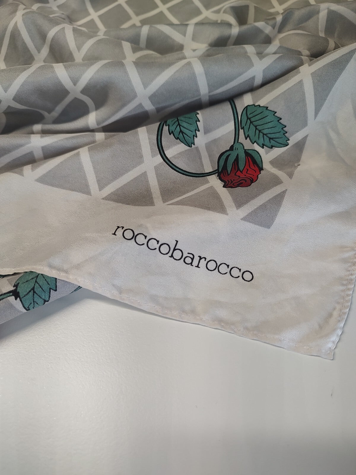 ROCCOBAROCCO FOULARD 100% SILK SETA SCARVES SCARF SQUARE MADE ITALY