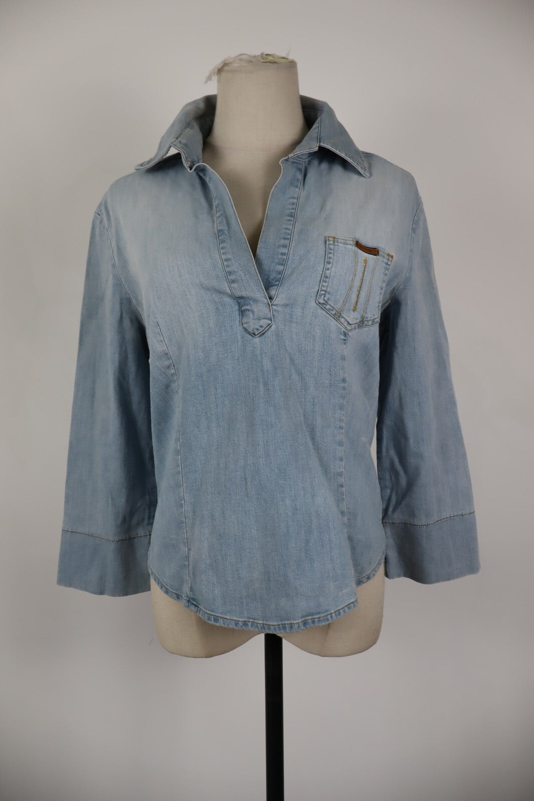 FORNARINA CAMICIA JEANS DENIM DONNA TG. M WOMAN SHIRT CASUAL VINTAGE