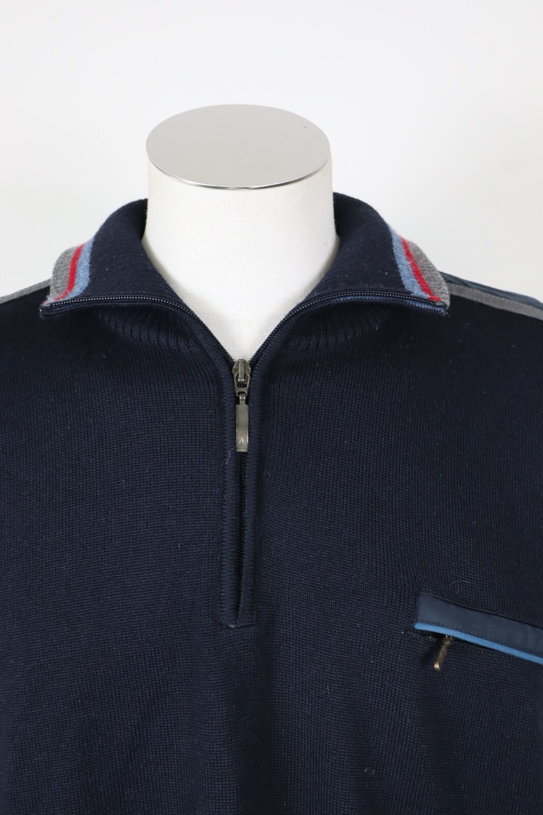 NAVIGARE MAGLIONE CON ZIP LANA VINTAGE UOMO TG 2XL MAN SWEATER CASUAL