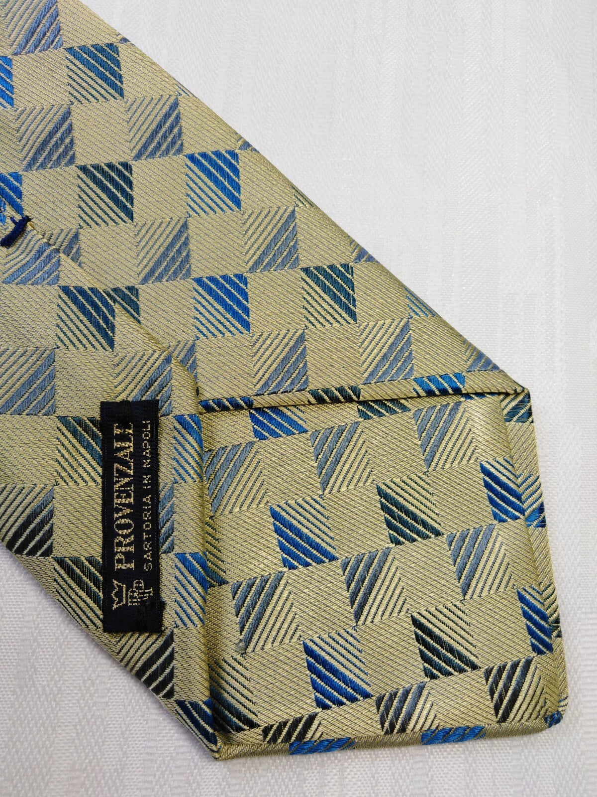 PROVENZALE NAPOLI SETA SILK TIE CRAVATTA NECKTIE ITALY VINTAGE SELF TIPPED