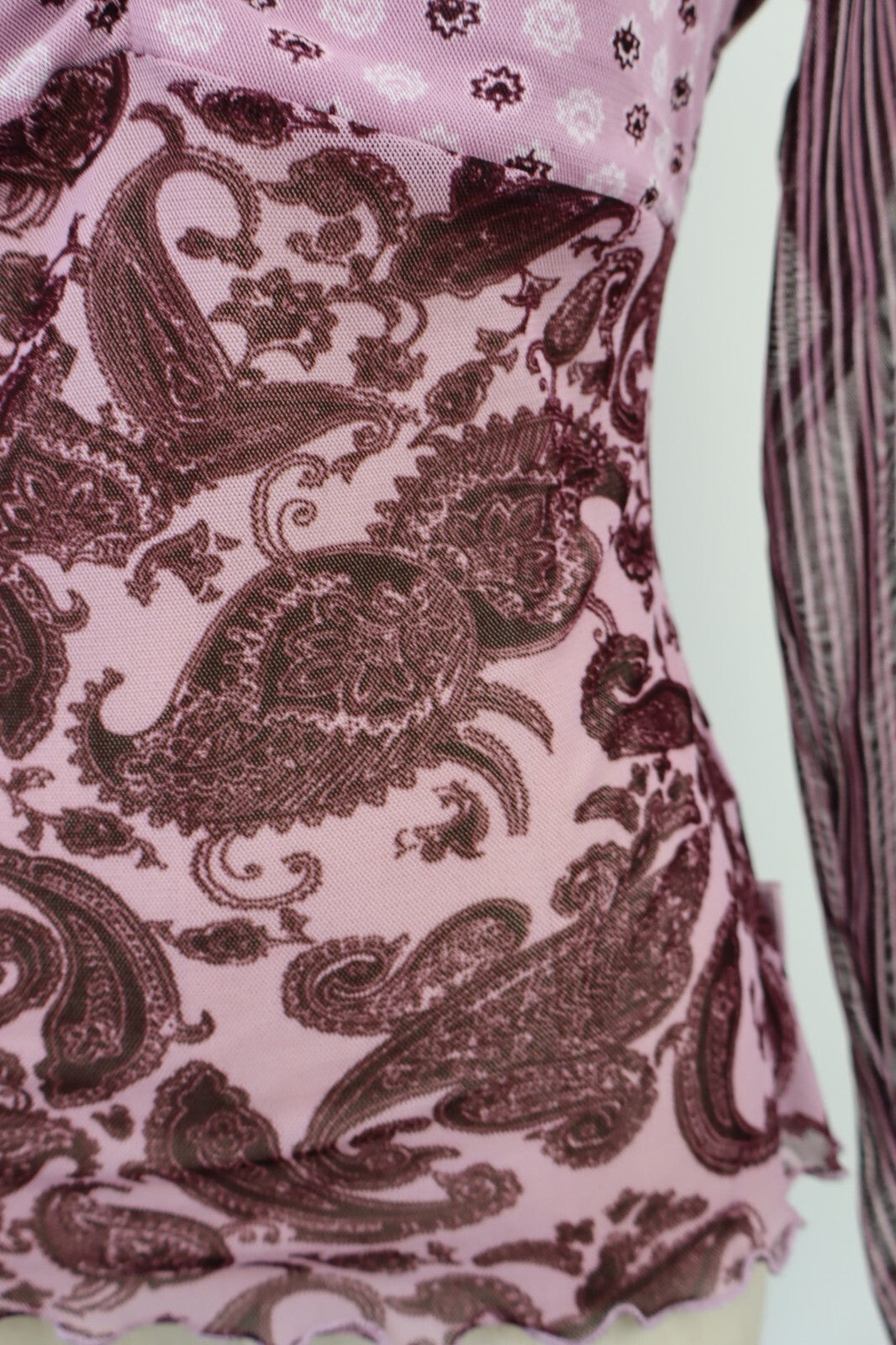 MAGLIA DONNA TG L WOMAN T-SHIRT FUNKY FAIR CHIFFON TRASPARENTE VINTAGE Y2K 00'S